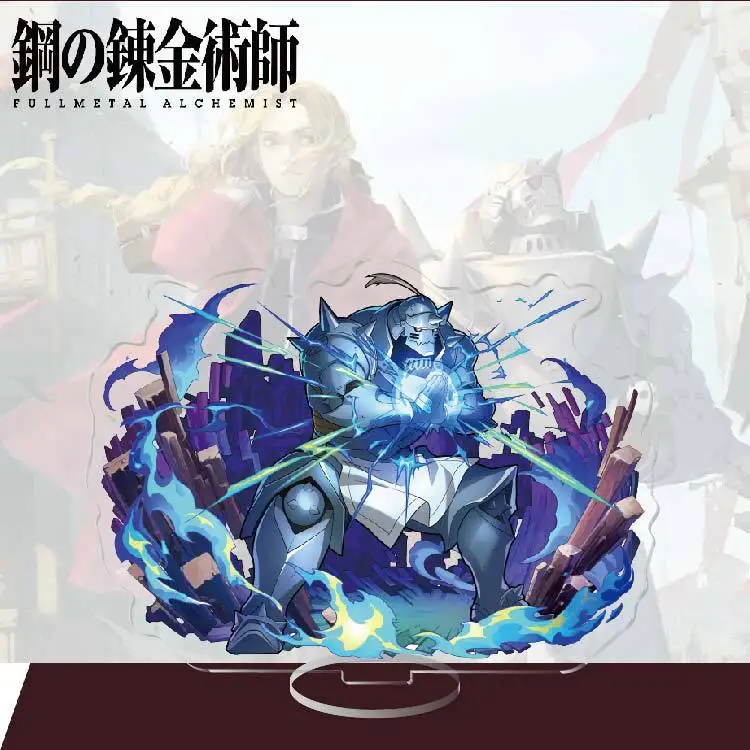 اليابان أنيمي Fullmetal الخيميائي أرقام إدوارد إلريك ألفونس إلريك الاكريليك حامل نموذج اللعب مكتب ديكور غرفة الزينة جمع #2