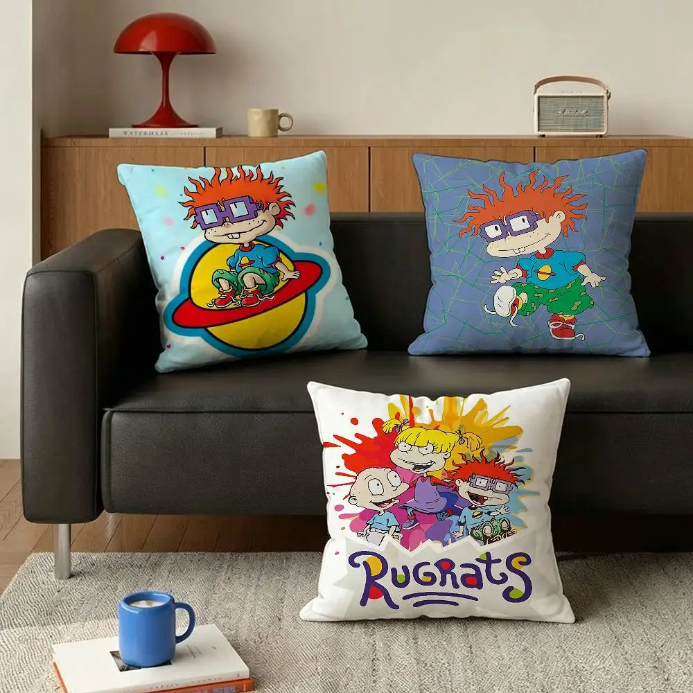 Cute cartoon Rugrats   Various Sizes Square Pillow Case For Car Home Bedchamber Decor