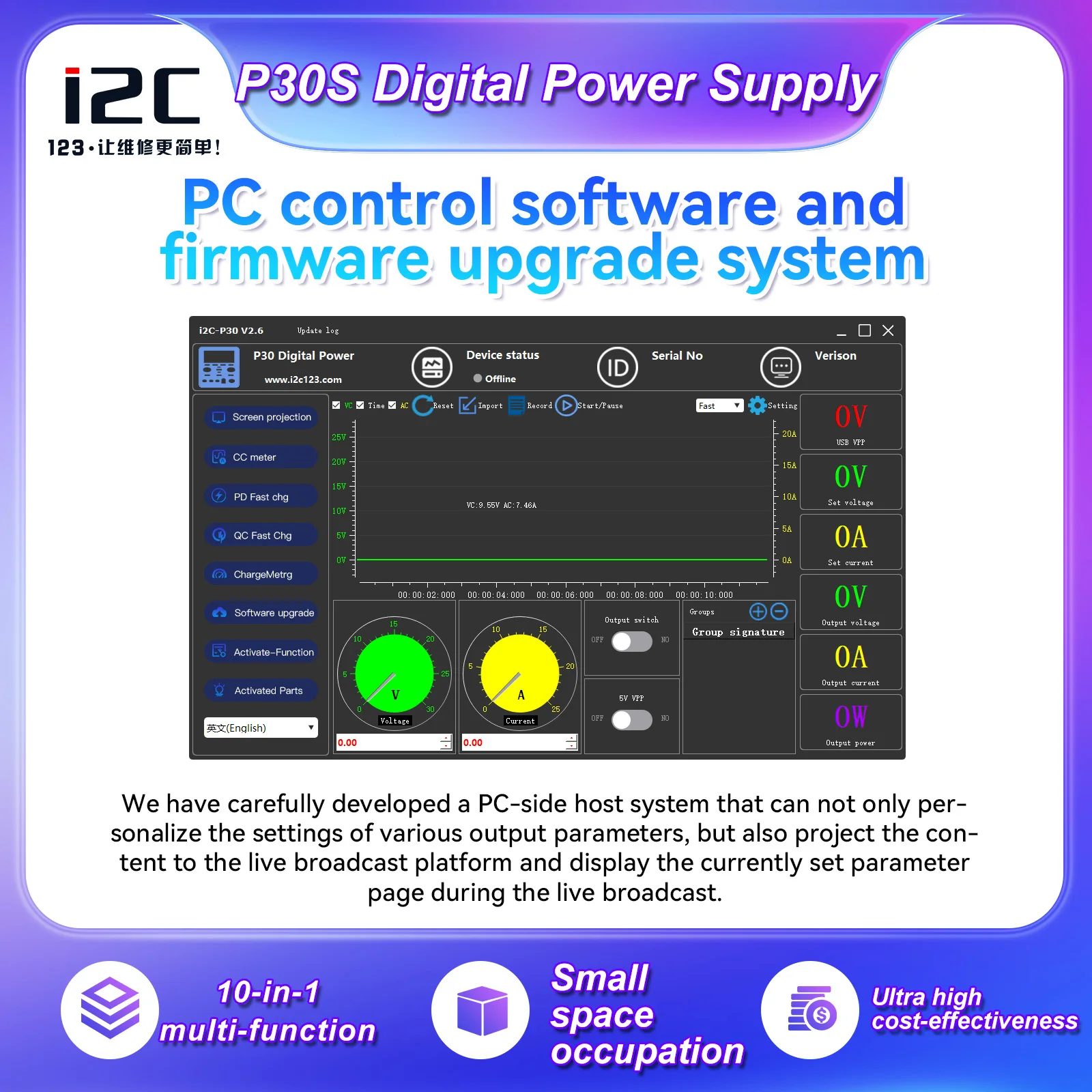 i2C P30S Zintegrowany cyfrowy zasilacz 10 w 1 Wysuwane platformy do naprawy telefonów komórkowych Produkcja elektroniki