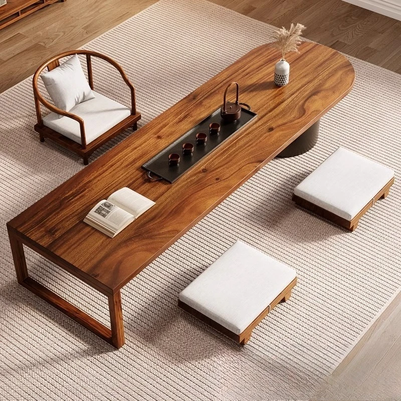 

High-end South American walnut Japanese-style sitting table Low tea table Tea room Zen coffee table