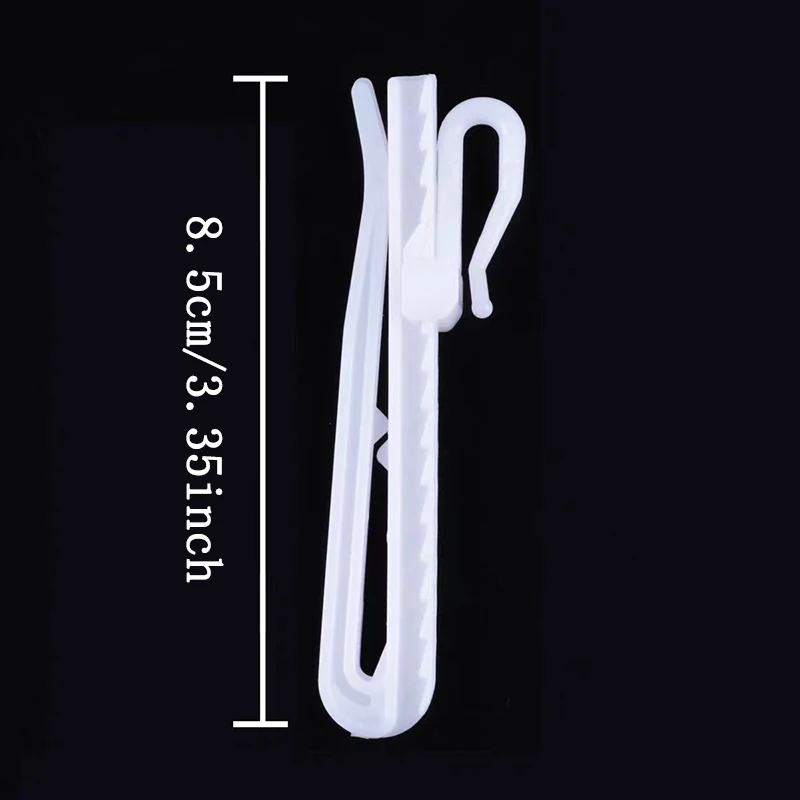 15pcs Adjustable Plastic Curtain Hooks, Pleat Hooks for Curtain Tape, Heavy Duty S-Hook Accessories