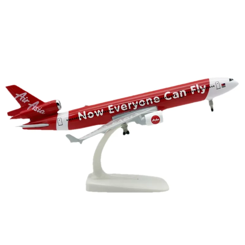 Airasia MD11 Cargo Aircraft Models 20cm Diecast Alloy Miniature Airplane With Display Base For Adults Fun Gift Static Decoration view 5