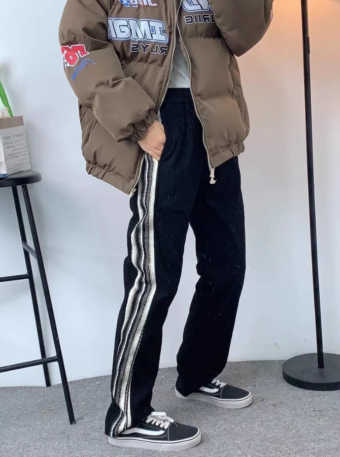 

Spring and autumn large size casual pants women straight leg with loose Hong Kong fashion brand handsome sports long pants