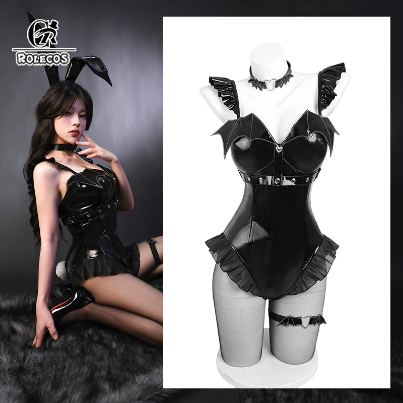 ROLECOS Original Japanese Sexy Little Devil Sakurajima Mai Bunny Suit Festival Party Black Jumpsuit Halloween Bunny Girl Costume