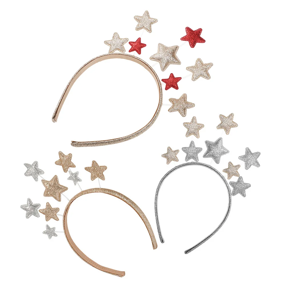 

3 Pcs Hair Bands Pentagram Headband Five-pointed Star Hoops to Weave Design Hairbands Adornments Child