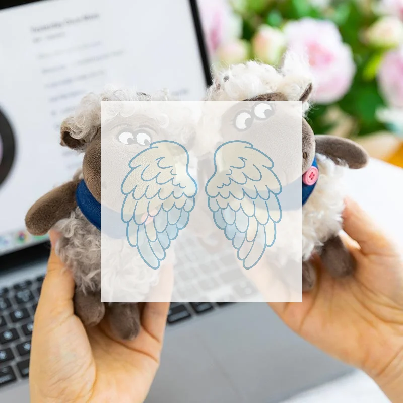 13cm Cute Vintage Curly Sheep Plush Keychain Soft Handmade Plush Animal Pendant For Backpack Key Decoration Birthday Gift