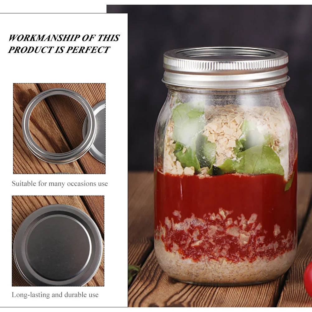 

10pcs Mason Jar Lids Smooth Edges Leakproof Reusable Sealing Covers For Food Storage Grain Condiments Freshness Canning
