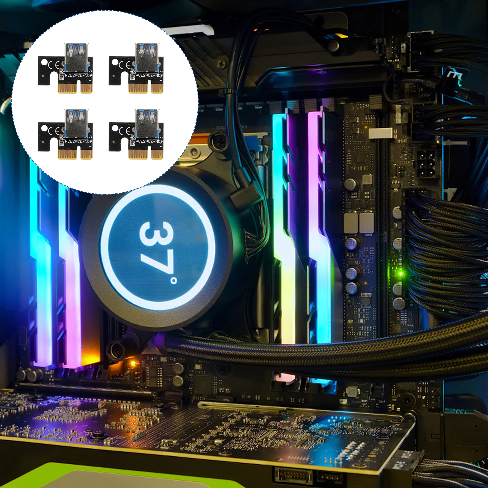 

4 шт. адаптер USB к PCI E Riser для карт 1X в 16X преобразователи компьютерные детали высокая производительность стабильные характеристики легко