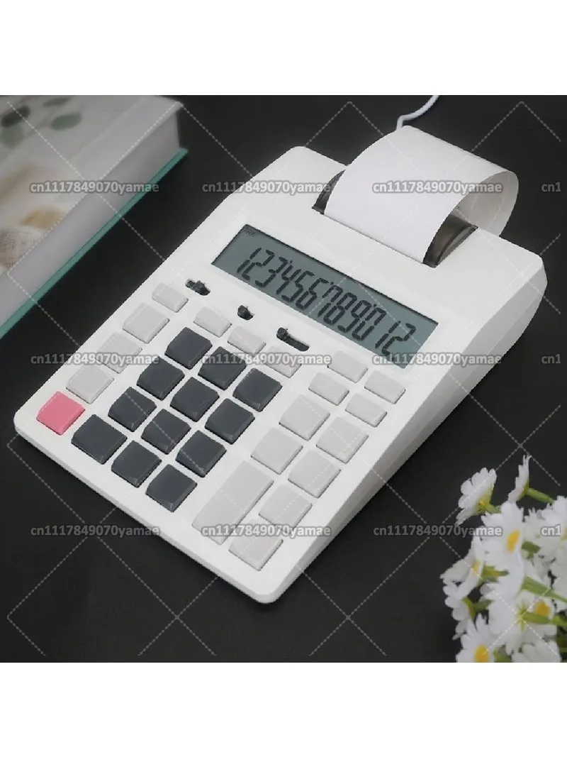 Office Financial Monochrome Printing Calculator Professional Cashier Counting Desktop Accounting Computing Machine Accessory