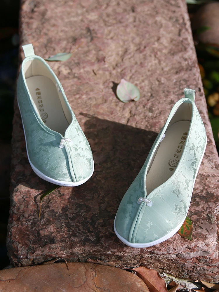 Chaussures Hanfu, chaussures confortables en tissu à semelles épaisses pour enfants