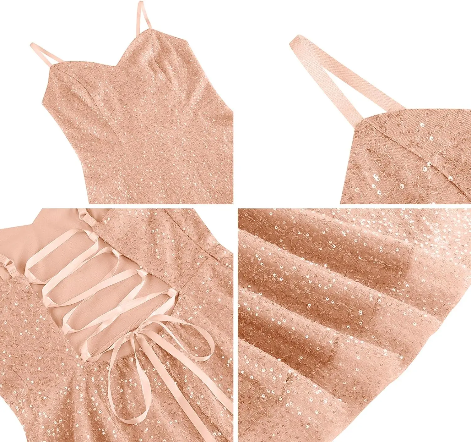 Vestido feminino linha a com lantejoulas e glitter, alça espaguete, vestido de festa brilhante, vestido curto de baile, casamento, coquetel