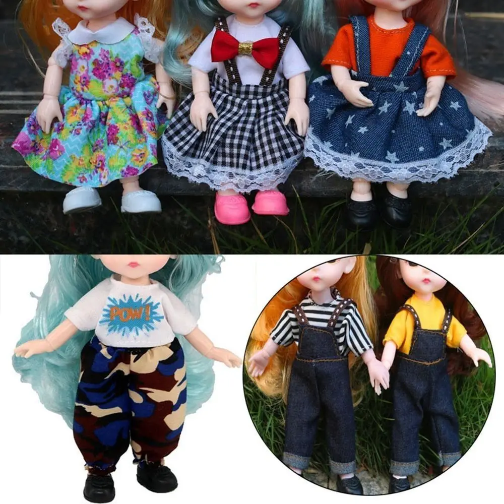 New Casual Wear 16~17cm Doll Clothes 20 Styles Rompers T-shirt Hat 1/12 Doll Dress for 16~17cm Doll