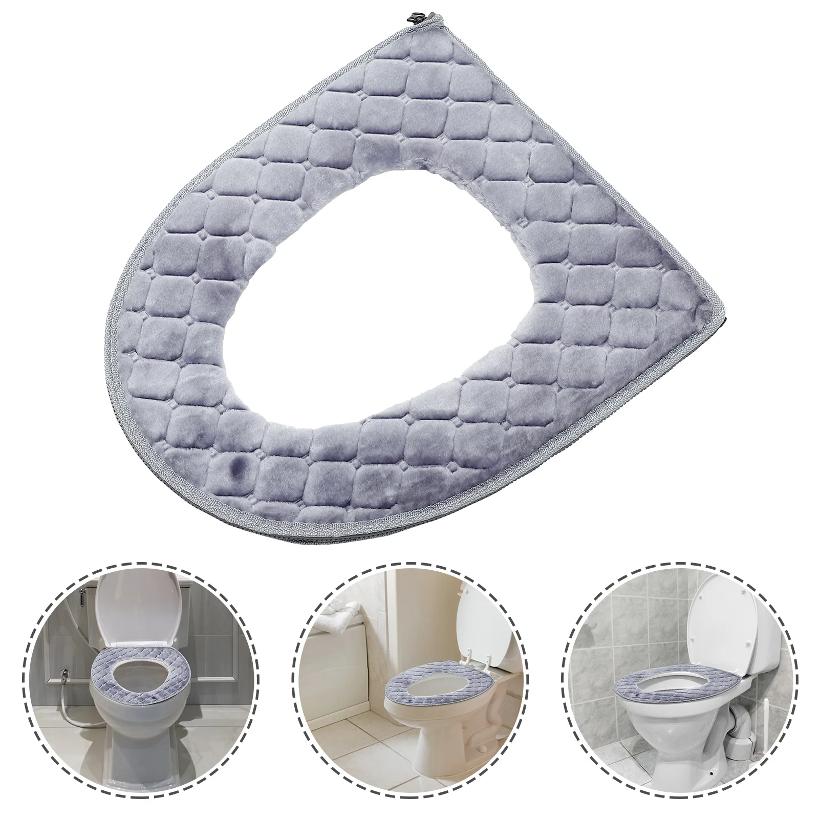 

Thickened Seat Mat Washable Reusable Universal Toilet Cushion For Household Bathroom Supplies Warm Seat Pad Toilet Mats