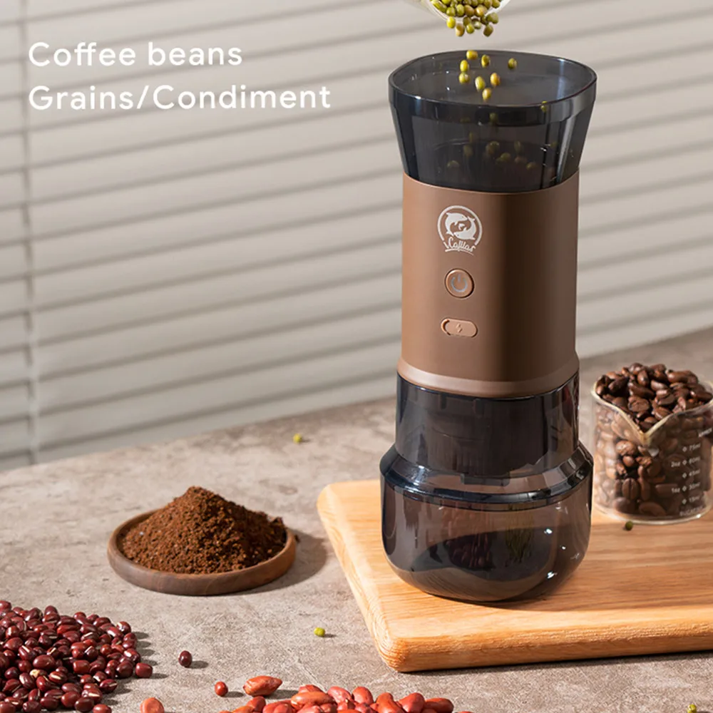 Protable USB Interface Electric Grinder for Grains Condiment Spice Coffee Bean Adjustable Grinder Camping Outdoor Coffee Set