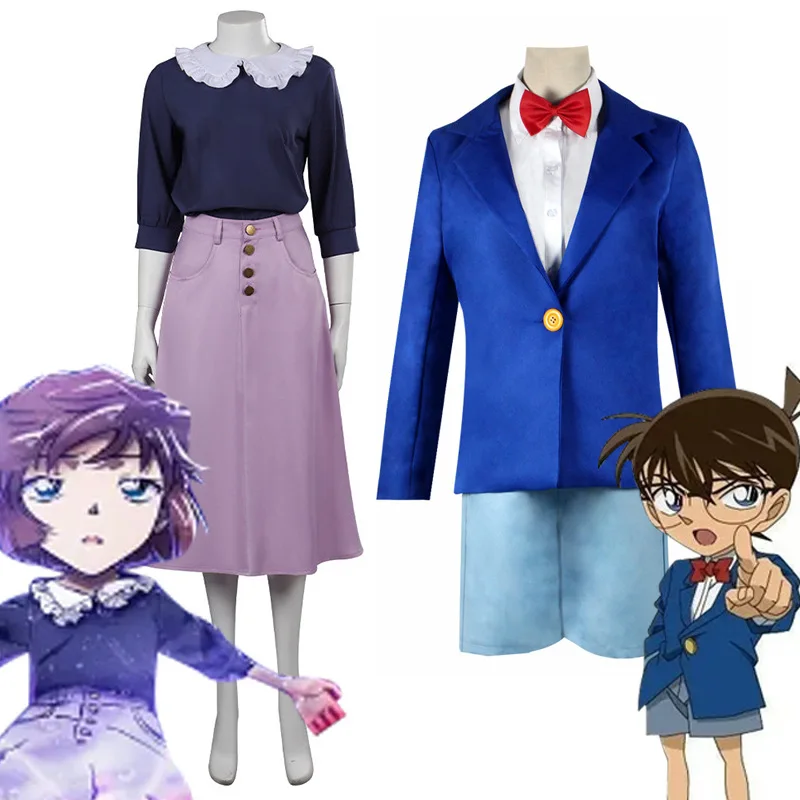 

Detective Conan Cos Suit Kidd Blue Uniform Haiyuan Black Iron Mysterious Cosplay Costume Cool Short Sleeves