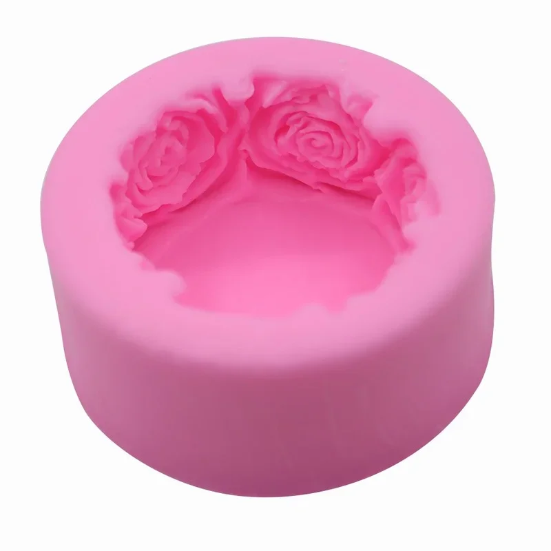 Moule de bougie en Silicone en forme de fleur de Rose de qualité alimentaire, moules de Fondant, moule en argile de savon fait à la main, cuisson de gâteau, outils de décoration de cadeau de mariage