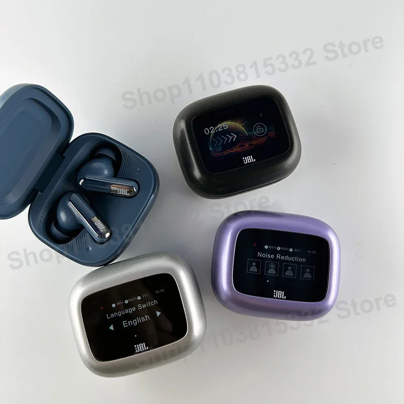 الإصدار الرسمي الأصلي من HK JBL Live Beam 3 سماعات أذن لاسلكية حقيقية شاشة LED تعمل باللمس سماعات أذن مزودة بتقنية البلوتوث مع ميكروفون