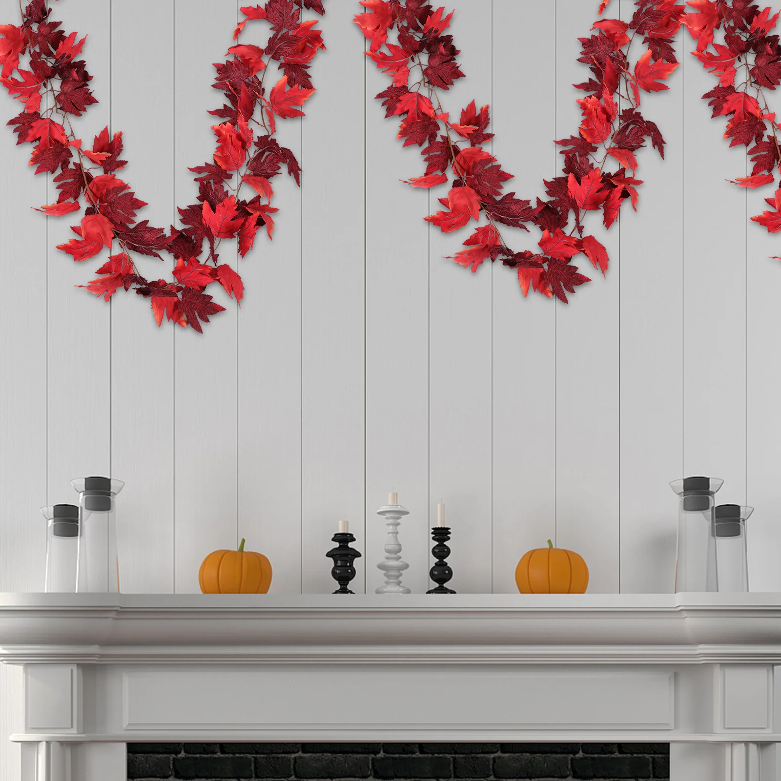 

2Pcs Artificial Decor Fall Thanksgiving Faux Leaves Home Garden Fake Maple Fake Maple Leaf Adornment Leaf Party Scene Layout