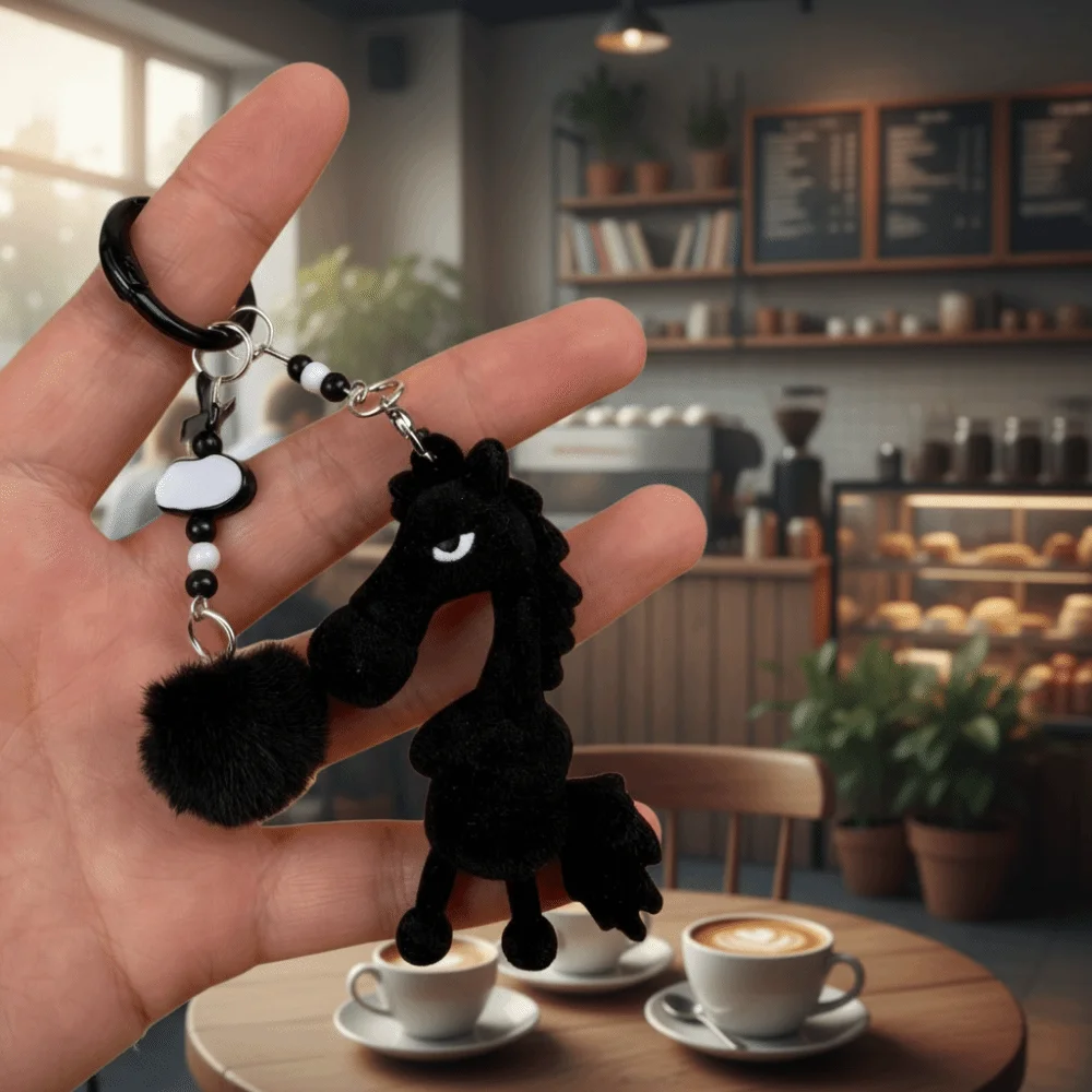 Interessante elegante jaar van het paard sleutelhanger schattig Chinees Nieuwjaar dierenriem hanger dier mascotte pluche pony tas charme cadeau
