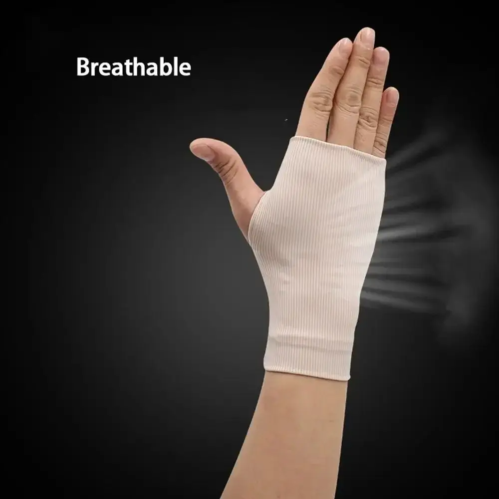 1 par de nuevos guantes elásticos de protección solar de medio dedo guantes Anti-UV transpirables de seda de hielo guantes antideslizantes para conducir verano al aire libre