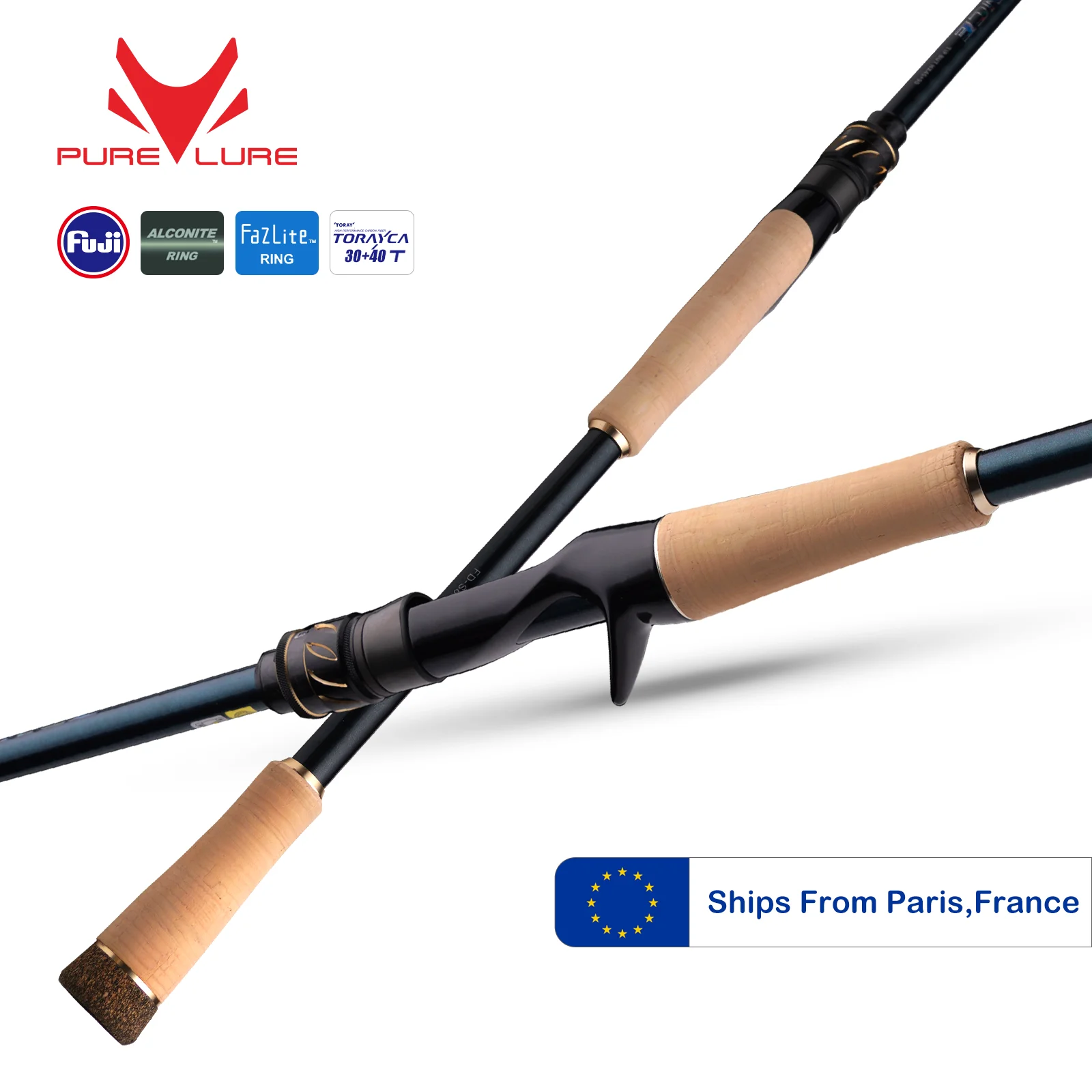 PURELURE DANCE S822H ML H Spinnrute für Bass High Carbon Long Throwing Angelrute im FUJI-Zubehör, Plus Spinnrolle