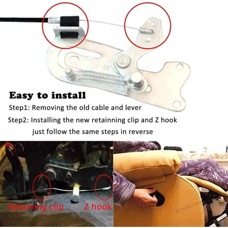 Universal Metal Recliner Handle with Cable Replacement Parts for Sofa Chair Couch Release Lever Pull Handle Easy Install Kit