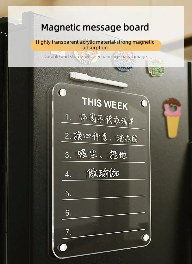 Premium Magnetic Fridge Calendar Whiteboard - Family Planner Dry Erase Chore Chart Memo Notepad for Kitchen Home