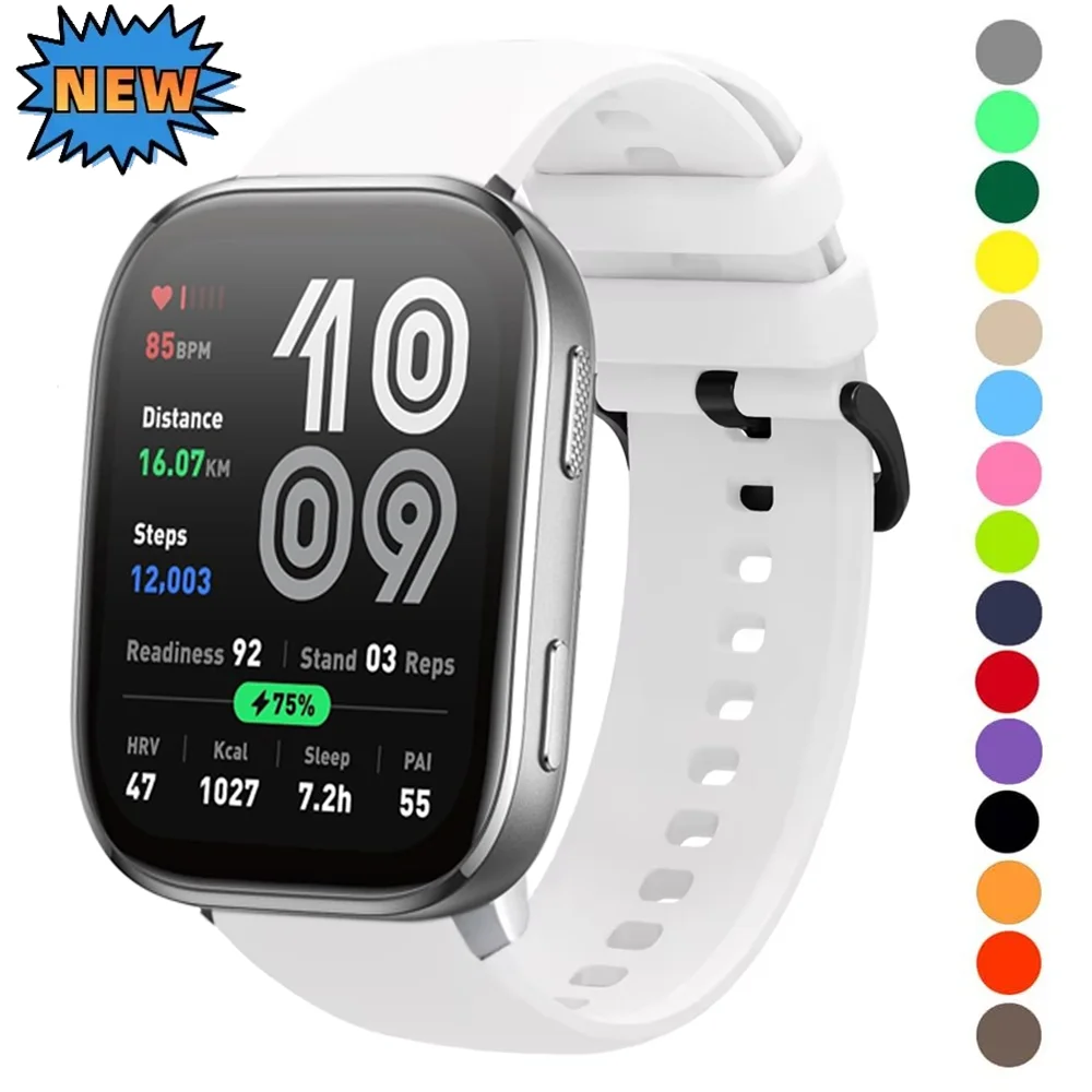 22 مللي متر سيليكون حزام لساعة هواوي 5 4 برو GT5-4 برو سوار معصمه Amazfit GTR 4-3/ستراتوس 3/Bip 6-5/ساعة سامسونج 3 الفرقة