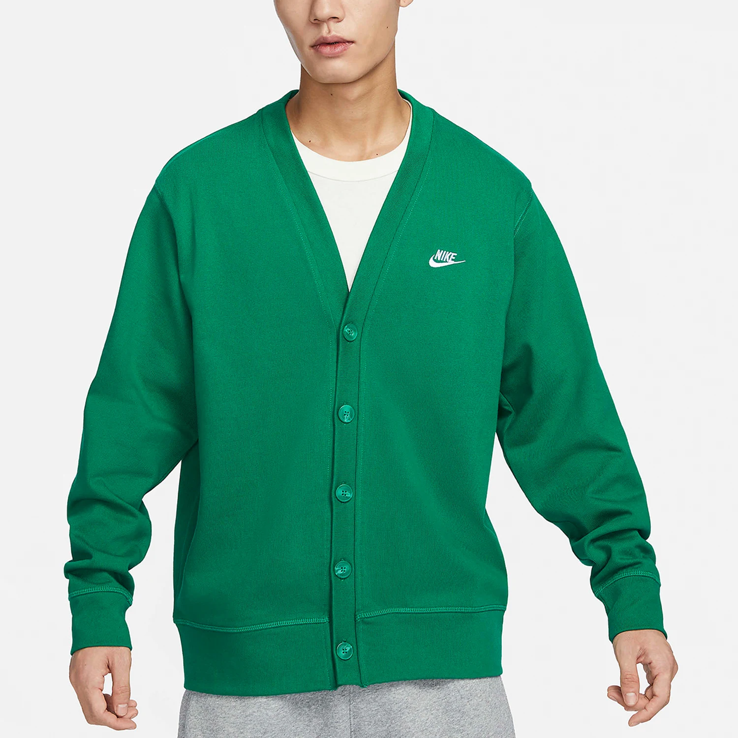 Nike Official Authentic Spring New Men's Casual Knit V-Neck Single-Breasted Jacket FN3899-365