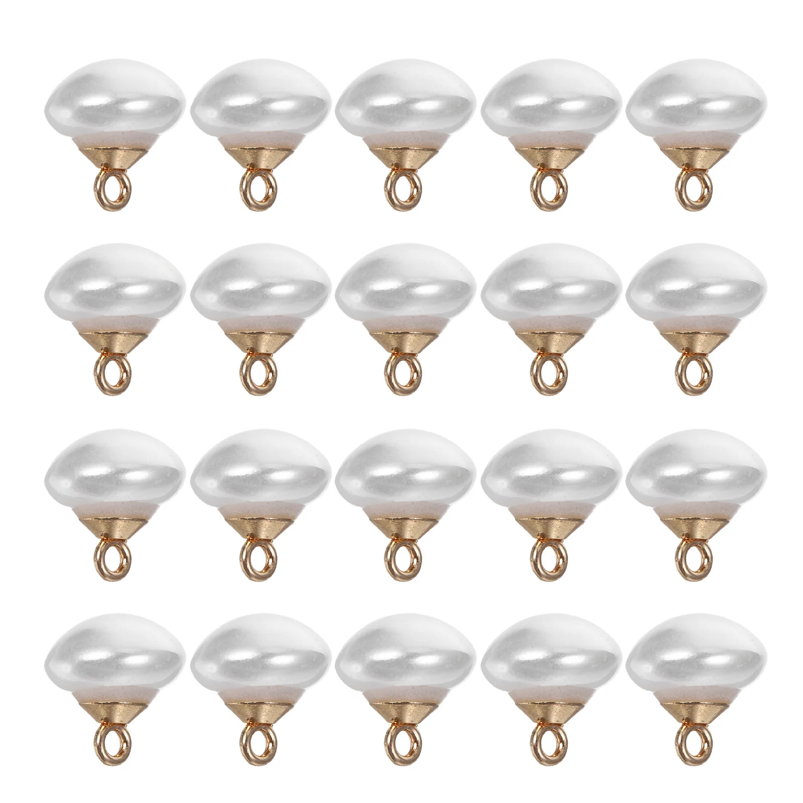 

20Pcs Faux Pearl Buttons Half Round Metal Shank Sewing Buttons for Wedding Dress Coat Clothing DIY Crafts Half Domed Button