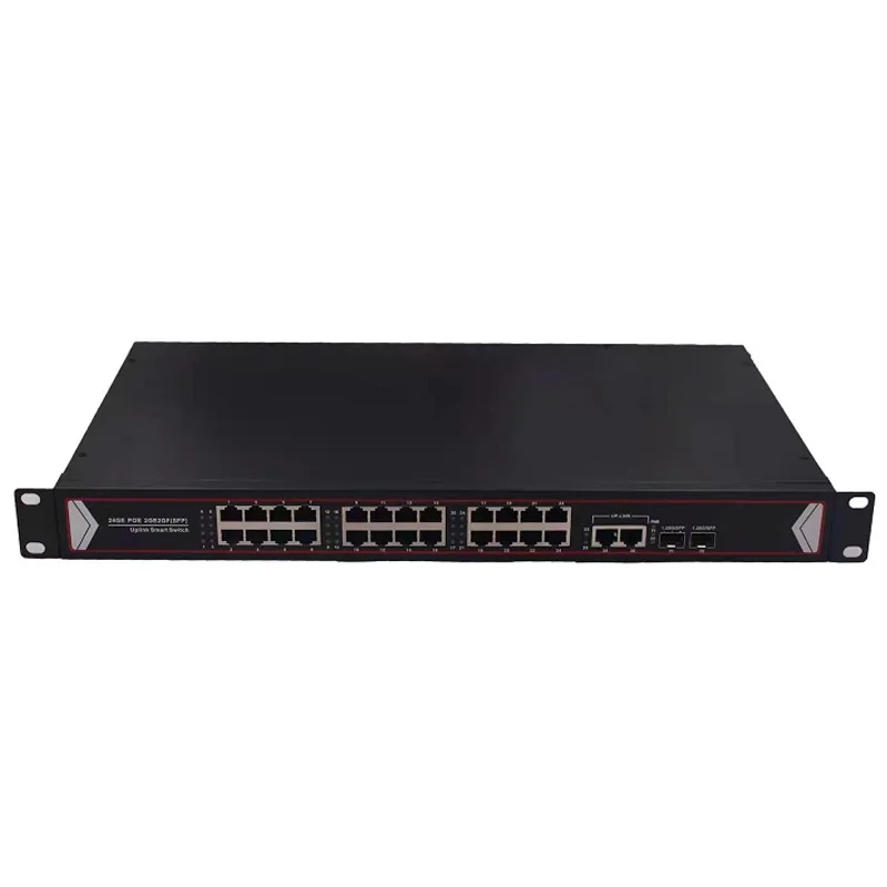 24-Port Full Gigabit L2 Managed PoE Switch Uplink + 2 1000M + 2 Combined Uplink with AI POE