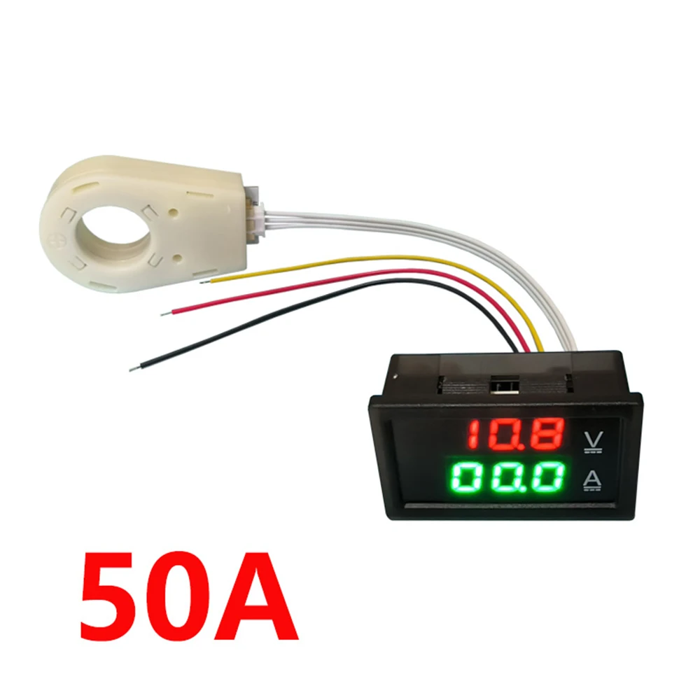 Hall-Amperemeter Voltmeter DC 0-300V 50A 100A 200A 400A Batterie-Monitor LED Digital Strom-Spannungsmessgerät 12V 24V 36V 48V 60V Auto – Detail 7