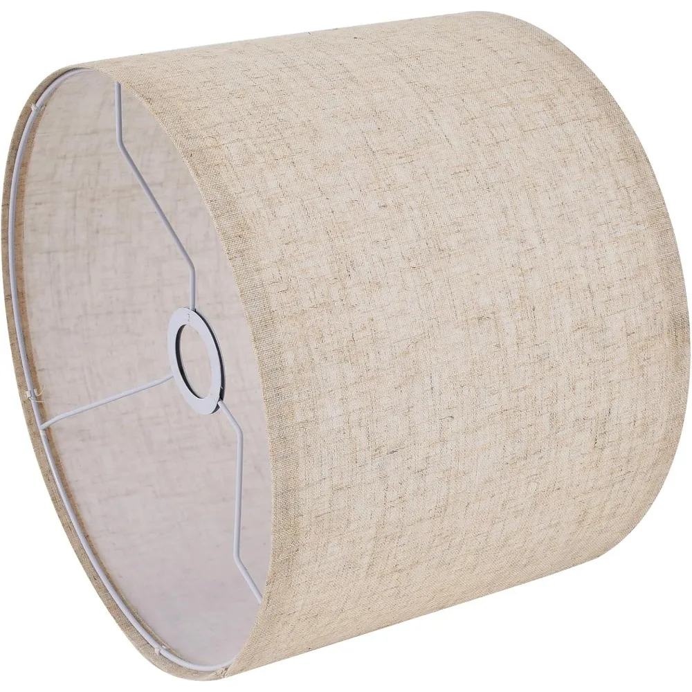 

beige lamp shade, large drum lampshade 13''top x 13'' bottom x 10'' high, replacement lamp shade natural linen hand crafted for