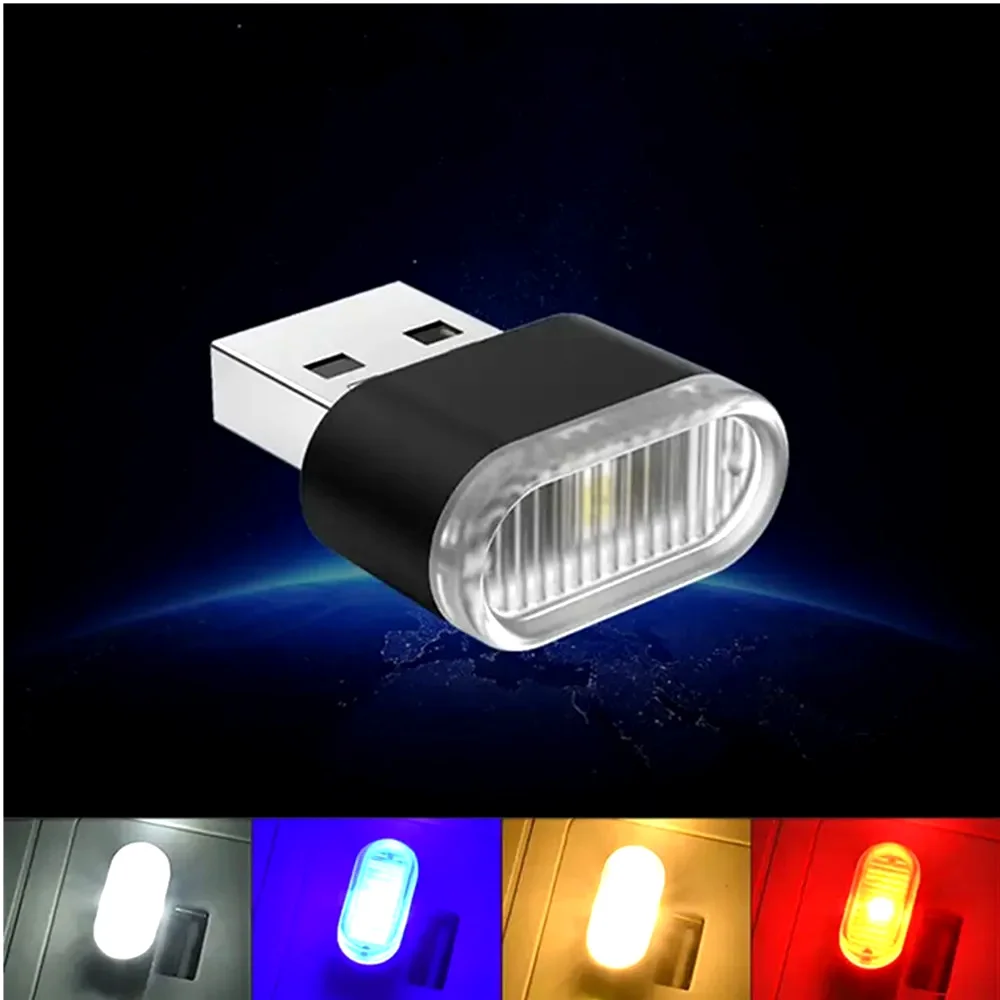 

Car Mini USB LED Atmosphere Lights Car Interior Neon Decorative Lamp Emergency Lighting Universal PC Portable Plug and Play