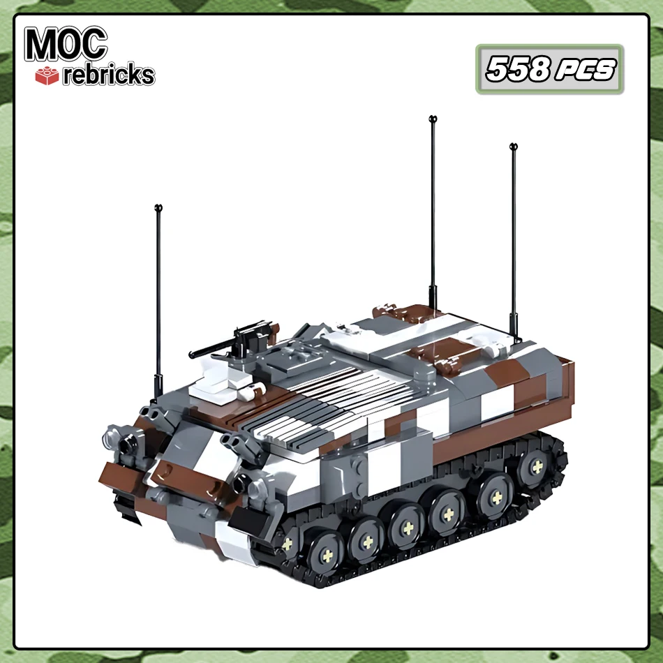 Бронированный танк FV432, модель, креативные кирпичи MOC, пехотный транспорт, военные транспортные средства, строительные блоки, набор игрушек, детские рождественские подарки