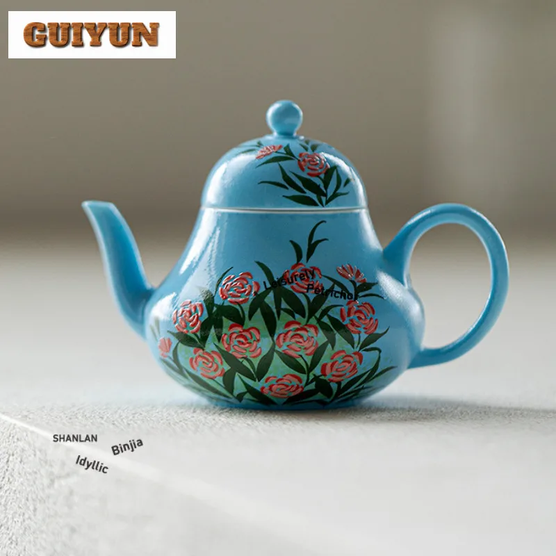 

100 мл ручная роспись чайник с розой винтажный чайник для заварки чая горшок бытовой чайник для заваривания чая с ситечком пуэр коллекция посуды для напитков