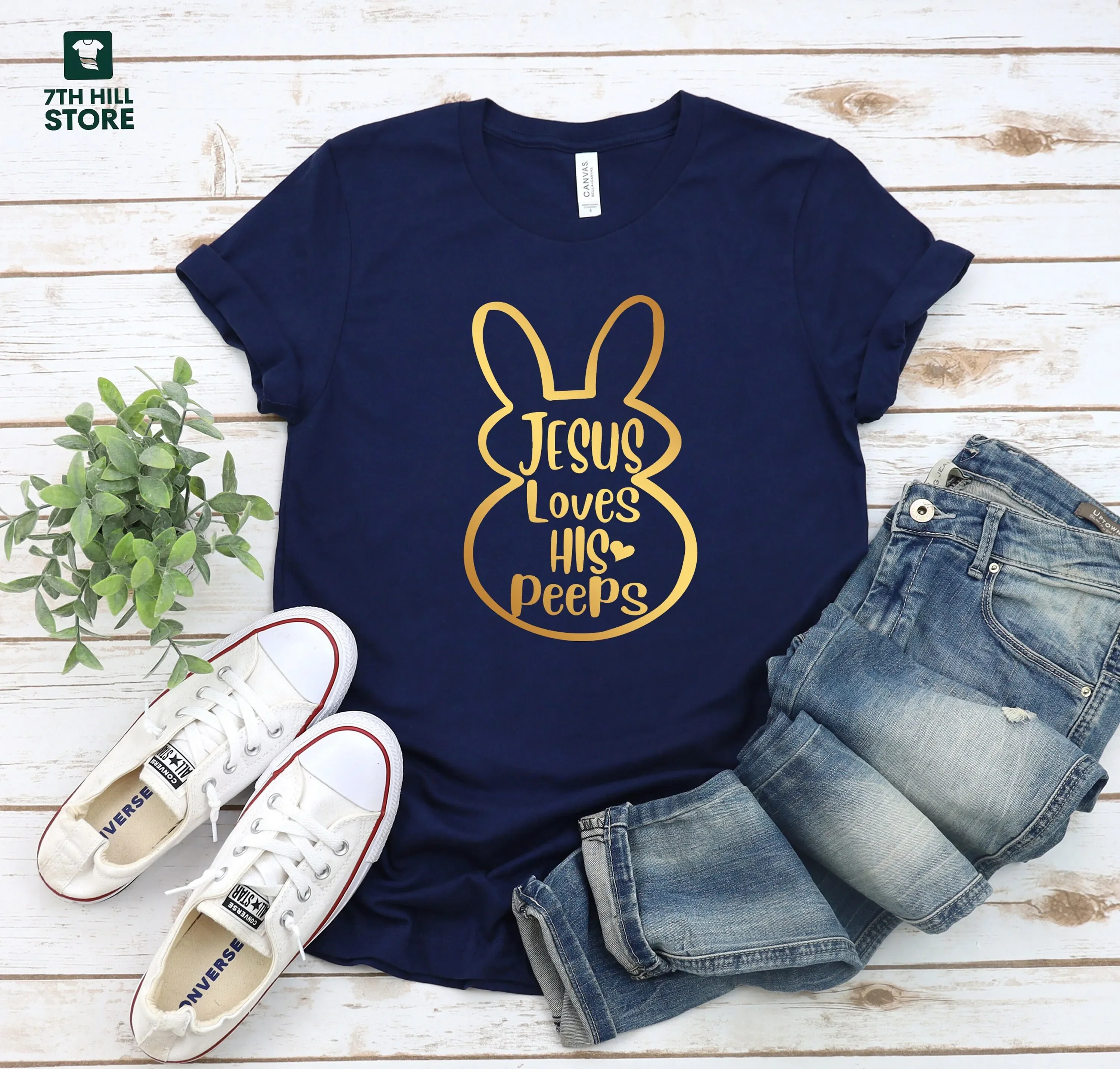 Jesus Loves His Peeps T Shirt He is Alive Easter Bible ChrisT Religion Quotes