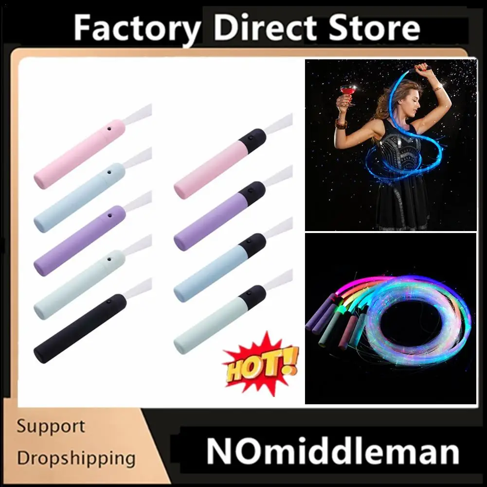 LED Fiber Optic Whip 360° Swivel Super Bright Light Up Rave Toy Pixel Flow Lace Dance Festival Night Atmosphere Props For Party