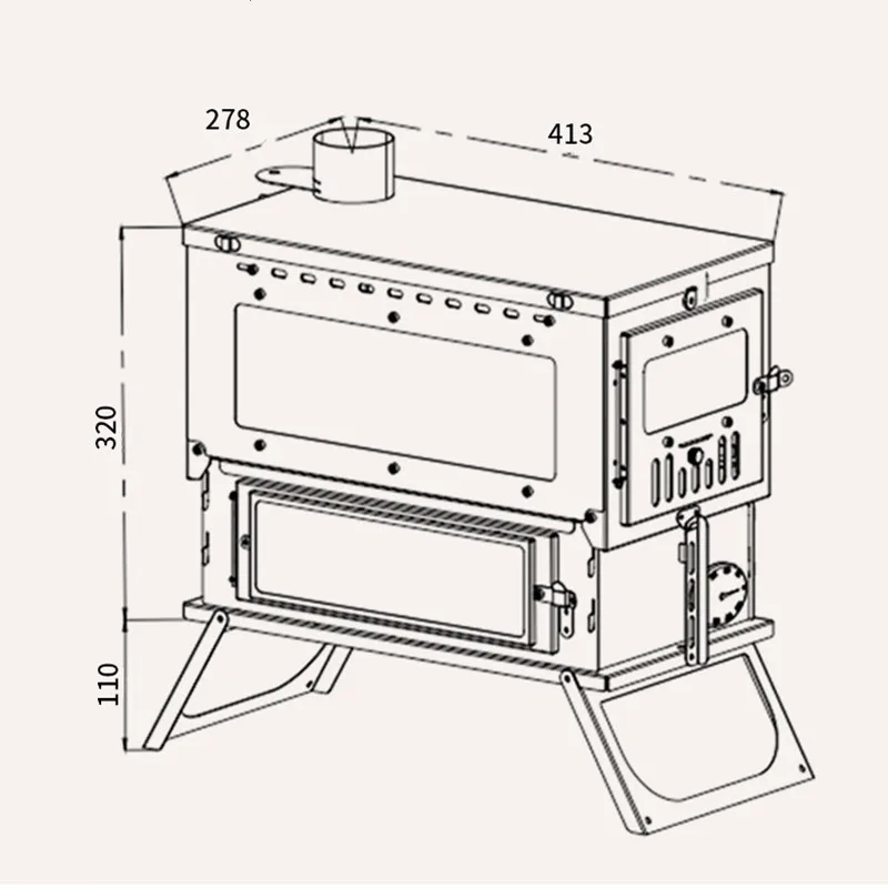 Titanium Tent Stove With Oven Camping Cooking Heating Wood Burning Stove Double Layer Portable Lightweight