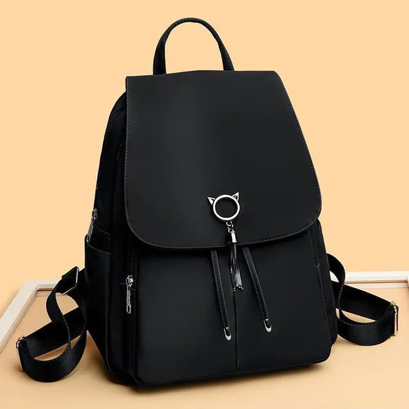Large Capacity Oxford Cloth Travel Backpack Women's Double Shoulder Fashion Computer Bag Zipper Closure Fitness Scene Use