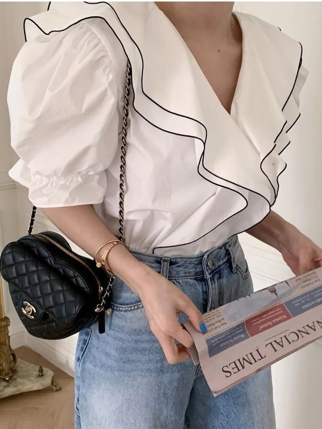 Losse dames ort Sve irt Zomer Nieuwe Sle Dongda Gate Lace Trim Koreaanse Design Sensation Faionable Top Dameskleding