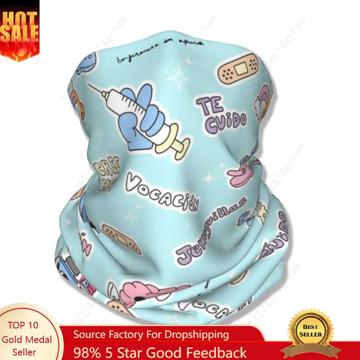 

Enfermera En Apuros Bandana Neck Cover Printed Nurse Medical Wrap Scarf Warm Face Mask Fishing for Men Women Adult Breathable