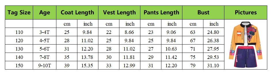 Mädchen Halloween Cosplay Pop-Sängerin Modekleidung Bühnenauftritt Kostüm 3-teilig Jacke Weste Shorts Uniform Show Party Kostüm – Detail 1