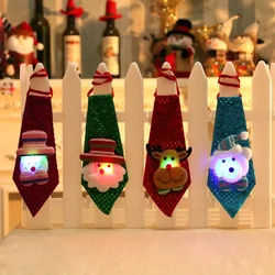 Christmas Decorations Christmas Light-Emitting Ties Adult Children's Gifts Creative Small Gifts Sequins Tie