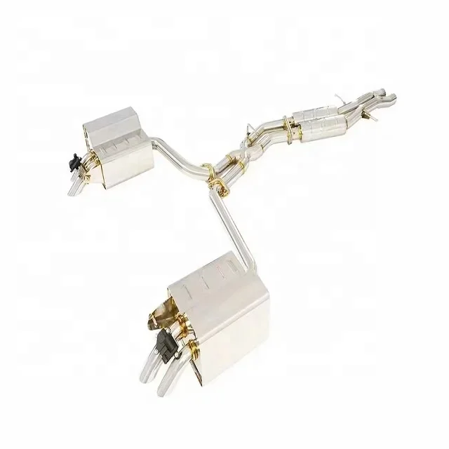Upgraded versionActive Sound Exhaust Pipes Car Muffler Catback System for   A8  D5 3.0T 2017-2021 With Electric Valves