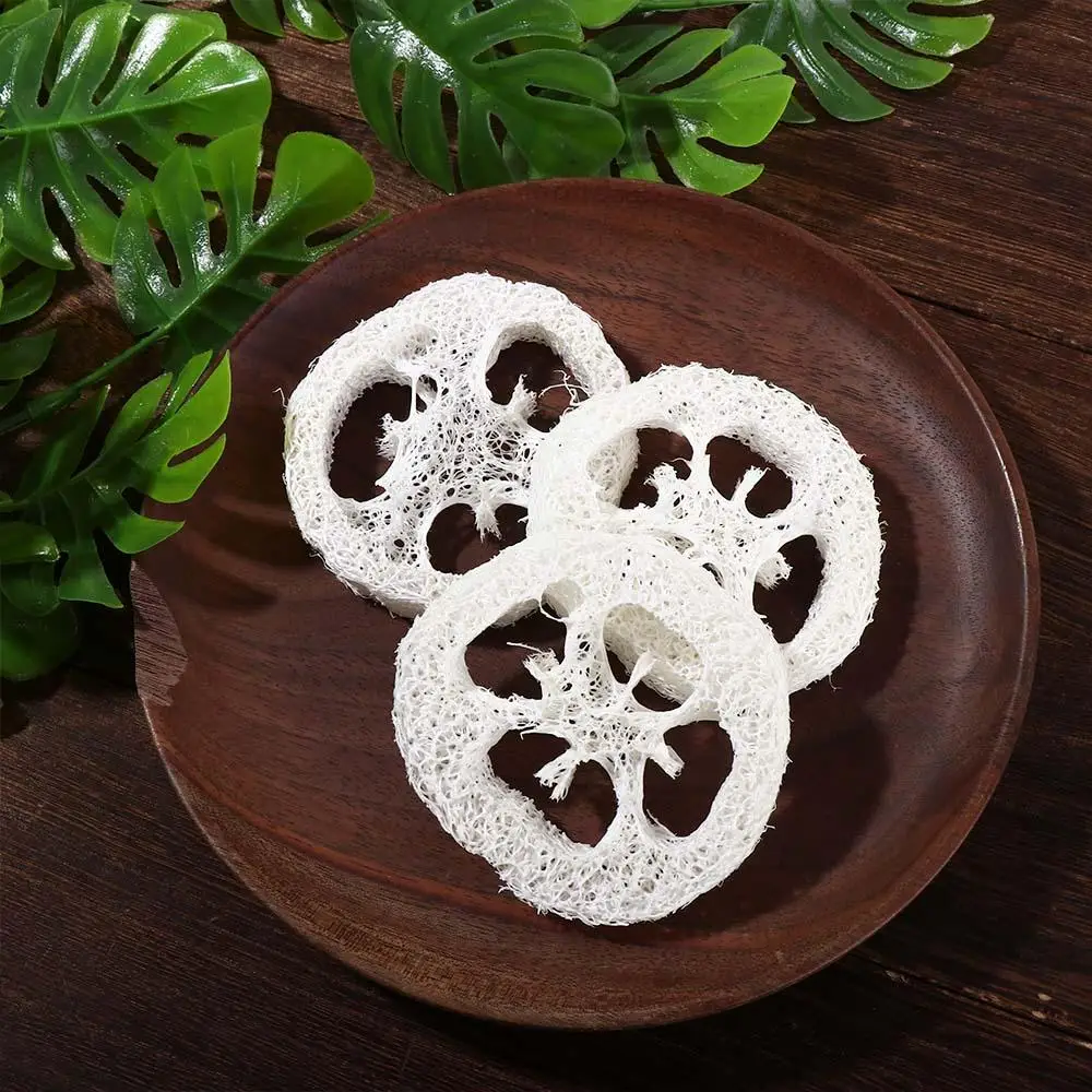 

Eco Friendly Kitchen Loofah Slices Natural Washing Cloth Reusable Scrubber Scrub Sponge Soap Saver Scouring Pad