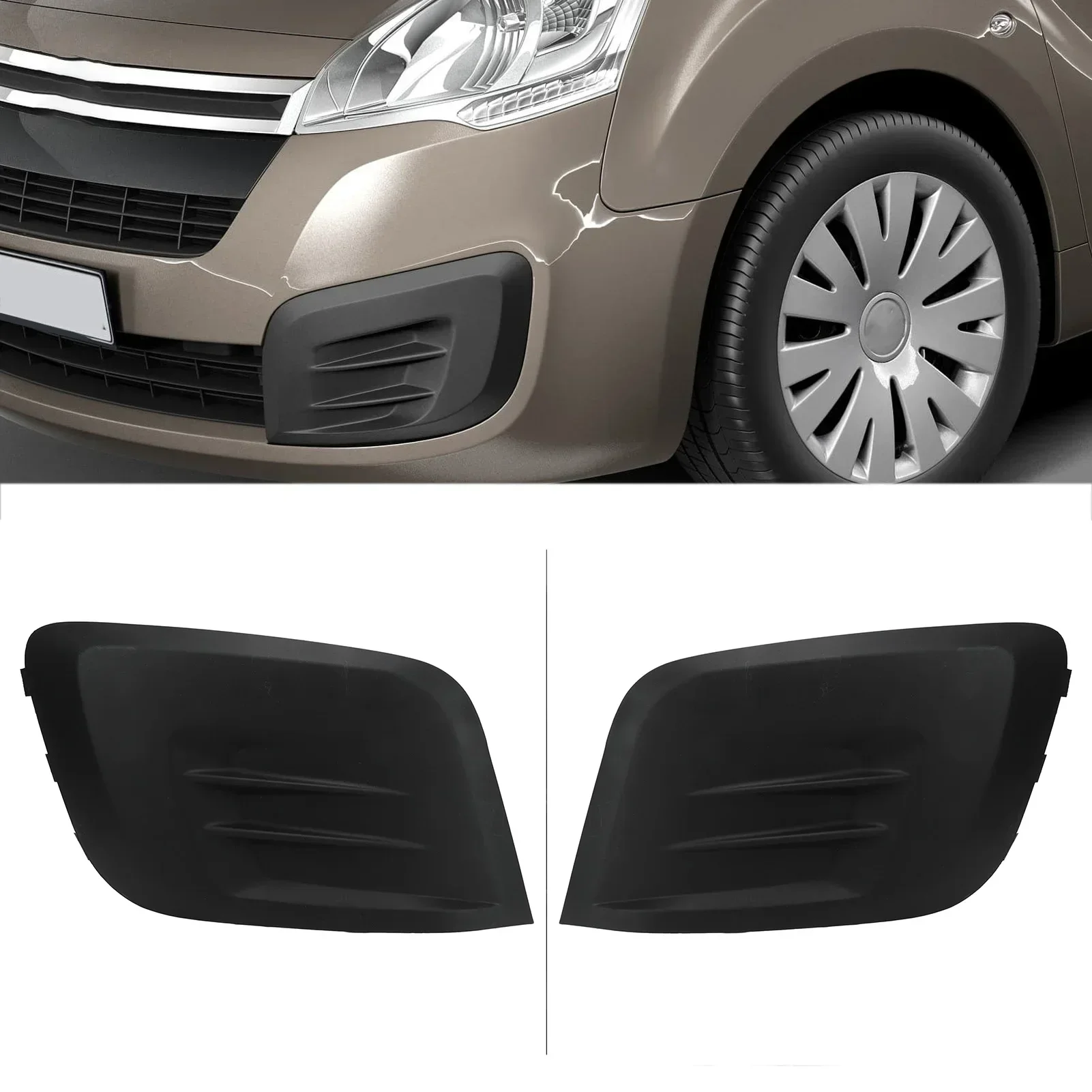 1Pc Left or Right Front Bumper Lower Fog Light Lamp Cover Grille Fit For Citroen Berlingo Peugeot Partner 2015-2019