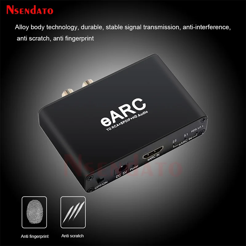 eARC ARC Audio HDMI Extractor 192Khz Converter HDMI eARC ARC to RCA Audio Extractor Adapter For DTS Dolby Atoms AC3 LPCM Fiber