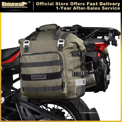 Alforja de motocicleta Rhinowalk, Bolsa lateral Universal de 20L-30L con bolsa interior extraíble 100% impermeable, equipaje de viaje para motocicleta