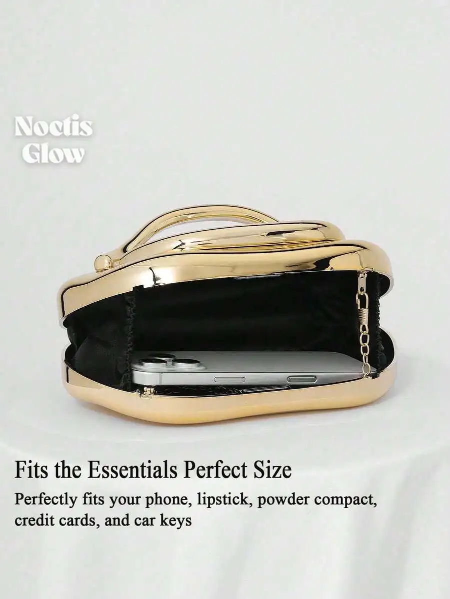 

Metallic Effect Evening Clutch Bag For Women Party Wedding Prom